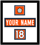 Denver Nameplate, Number (Shoulder) & Super Bowl Jersey Patch - Home Orange (2012-2023) - Double Mat 1