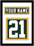 Green Bay Nameplate & Number (Back) - Home Green - Double Mat 1