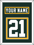 Green Bay Nameplate & Number (Back) - Home Green - Double Mat 2
