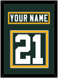 Green Bay Nameplate & Number (Back) - Home Green - Double Mat 2