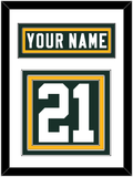 Green Bay Nameplate & Number (Back) - Home Green - Triple Mat 1