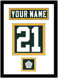 Green Bay Nameplate & Number (Back) With Super Bowl Patch - Home Green - Double Mat 1