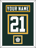 Green Bay Nameplate & Number (Back) With Super Bowl Patch - Home Green - Double Mat 2