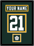 Green Bay Nameplate & Number (Back) With Super Bowl Patch - Home Green - Double Mat 2