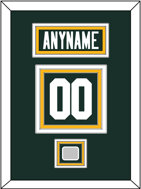Green Bay Nameplate & Number (Back) With Super Bowl Patch - Home Green - Triple Mat 2
