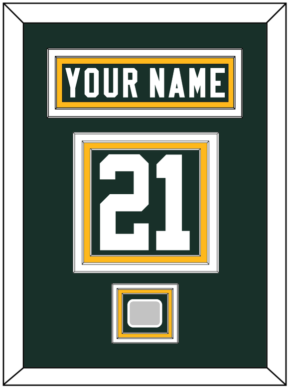Green Bay Nameplate & Number (Back) With Super Bowl Patch - Home Green - Triple Mat 2