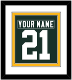 Green Bay Nameplate & Number (Back) Combined - Home Green - Double Mat 1
