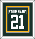 Green Bay Nameplate & Number (Back) Combined - Home Green - Double Mat 2