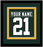 Green Bay Nameplate & Number (Back) Combined - Home Green - Double Mat 2