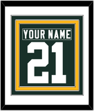 Green Bay Nameplate & Number (Back) Combined - Home Green - Triple Mat 1
