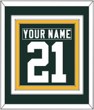 Green Bay Nameplate & Number (Back) Combined - Home Green - Triple Mat 2