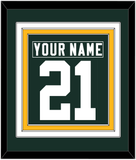 Green Bay Nameplate & Number (Back) Combined - Home Green - Triple Mat 2