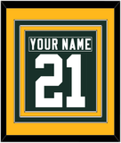 Green Bay Nameplate & Number (Back) Combined - Home Green - Triple Mat 3