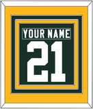 Green Bay Nameplate & Number (Back) Combined - Home Green - Triple Mat 3