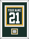 Green Bay Nameplate & Number (Back) Combined, With Super Bowl Jersey Patch - Home Green - Triple Mat 2