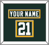 Green Bay Nameplate & Number (Shoulder) - Home Green - Double Mat 2