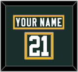 Green Bay Nameplate & Number (Shoulder) - Home Green - Double Mat 2