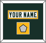 Green Bay Nameplate & Super Bowl Jersey Patch - Road White - Single Mat 2