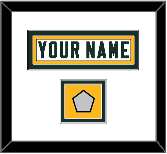 Green Bay Nameplate & Super Bowl Jersey Patch - Road White - Double Mat 1