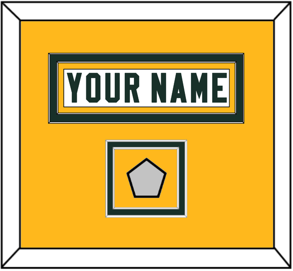 Green Bay Nameplate & Super Bowl Jersey Patch - Road White - Double Mat 4