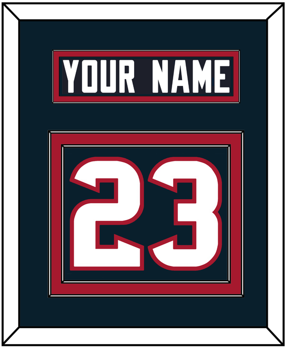 Houston Nameplate & Number (Back) - Home Blue (2002-2023) - Double Mat 2