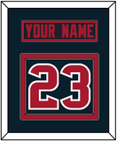 Houston Nameplate & Number (Back) - Alternate Blue (2017-2023) - Double Mat 2