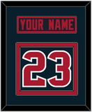 Houston Nameplate & Number (Back) - Alternate Blue (2017-2023) - Double Mat 2