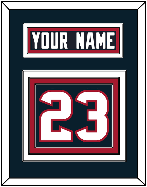 Houston Nameplate & Number (Back) - Home Blue (2002-2023) - Triple Mat 2