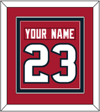 Houston Nameplate & Number (Back) Combined - Alternate Red (2003-2023) - Double Mat 2