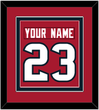 Houston Nameplate & Number (Back) Combined - Alternate Red (2003-2023) - Double Mat 2