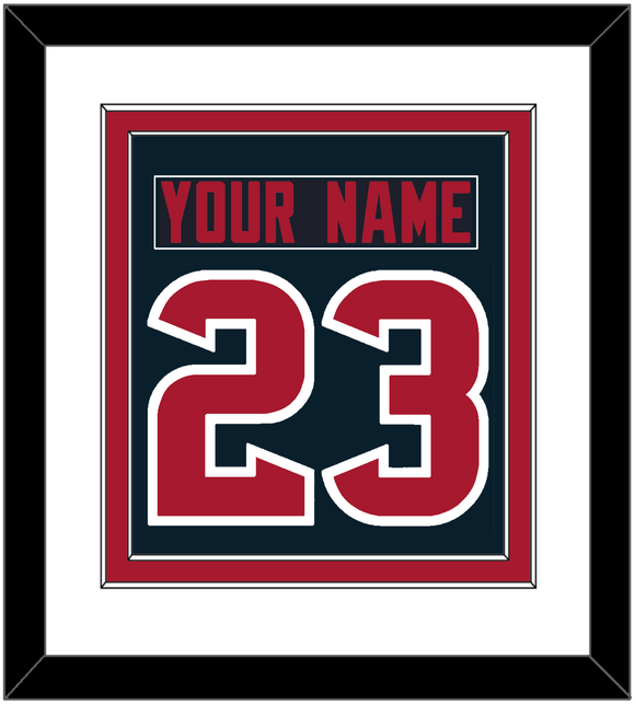 Houston Nameplate & Number (Back) Combined - Alternate Blue (2017-2023) - Double Mat 1