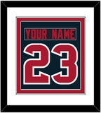 Houston Nameplate & Number (Back) Combined - Alternate Blue (2017-2023) - Double Mat 1