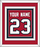 Houston Nameplate & Number (Back) Combined - Alternate Red (2003-2023) - Triple Mat 2