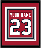 Houston Nameplate & Number (Back) Combined - Alternate Red (2003-2023) - Triple Mat 2