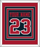 Houston Nameplate & Number (Back) Combined - Alternate Blue (2017-2023) - Triple Mat 3