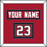 Houston Nameplate & Number (Shoulder) - Alternate Red (2003-2023) - Double Mat 2