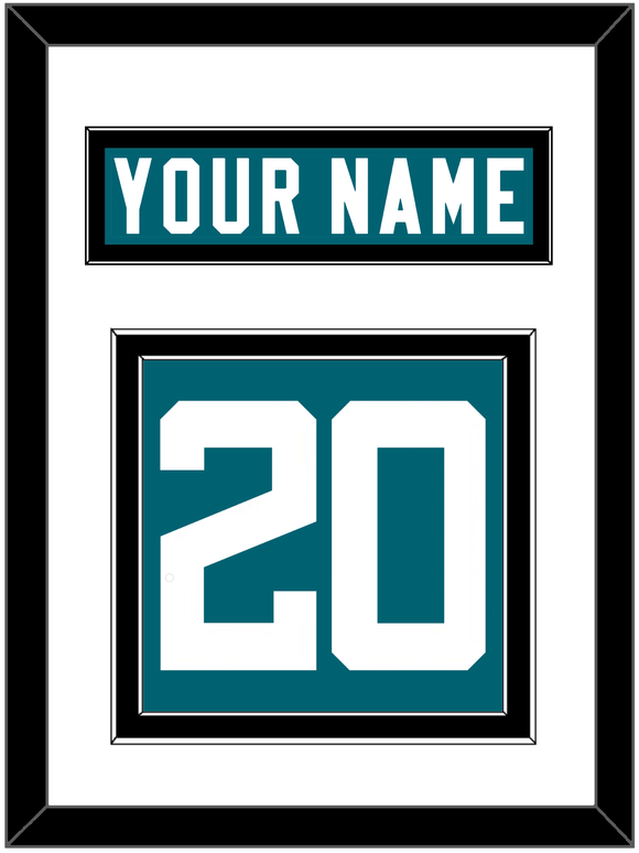 Jacksonville Nameplate & Number (Back) - Home Teal - Double Mat 1