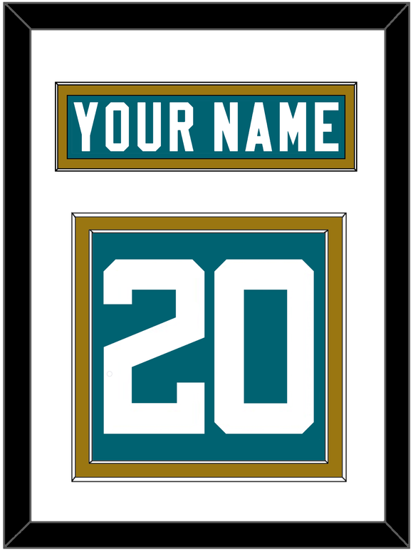 Jacksonville Nameplate & Number (Back) - Home Teal - Double Mat 2