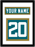 Jacksonville Nameplate & Number (Back) - Home Teal - Double Mat 2