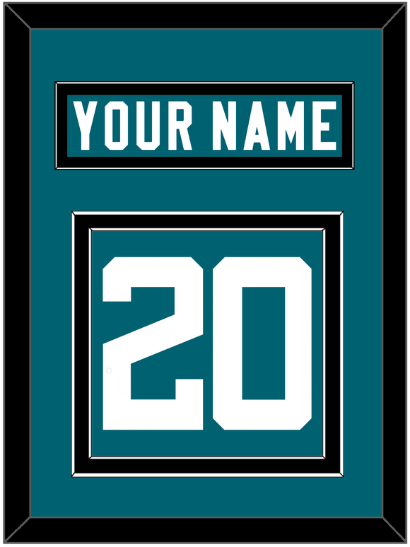 Jacksonville Nameplate & Number (Back) - Home Teal - Double Mat 3