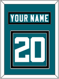 Jacksonville Nameplate & Number (Back) - Home Teal - Double Mat 3