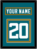 Jacksonville Nameplate & Number (Back) - Home Teal - Double Mat 4