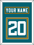 Jacksonville Nameplate & Number (Back) - Home Teal - Double Mat 4