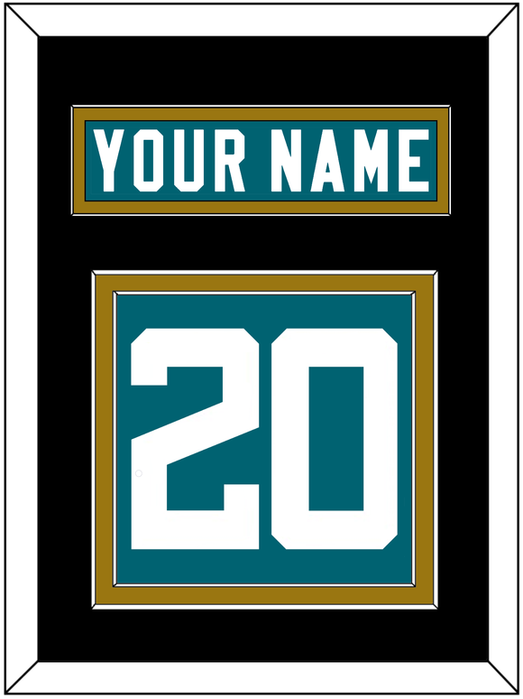 Jacksonville Nameplate & Number (Back) - Home Teal - Double Mat 5