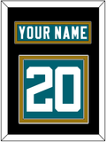 Jacksonville Nameplate & Number (Back) - Home Teal - Double Mat 5