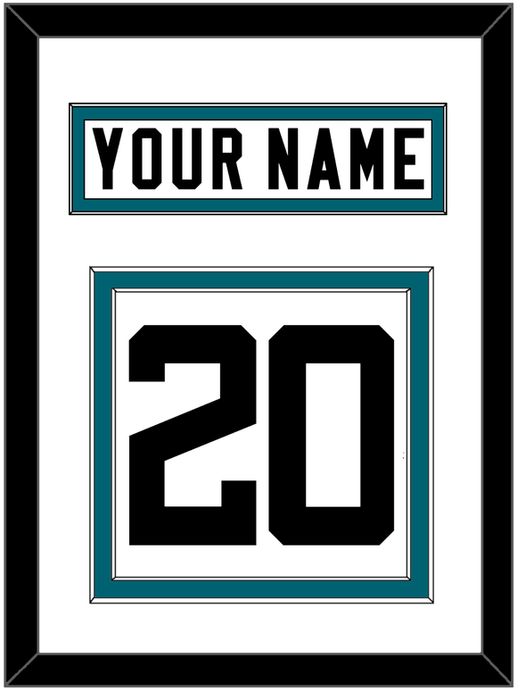 Jacksonville Nameplate & Number (Back) - Road White - Double Mat 1