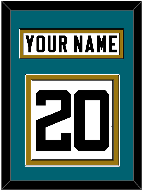 Jacksonville Nameplate & Number (Back) - Road White - Double Mat 2