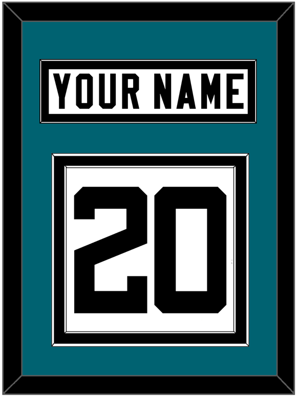 Jacksonville Nameplate & Number (Back) - Road White - Double Mat 3