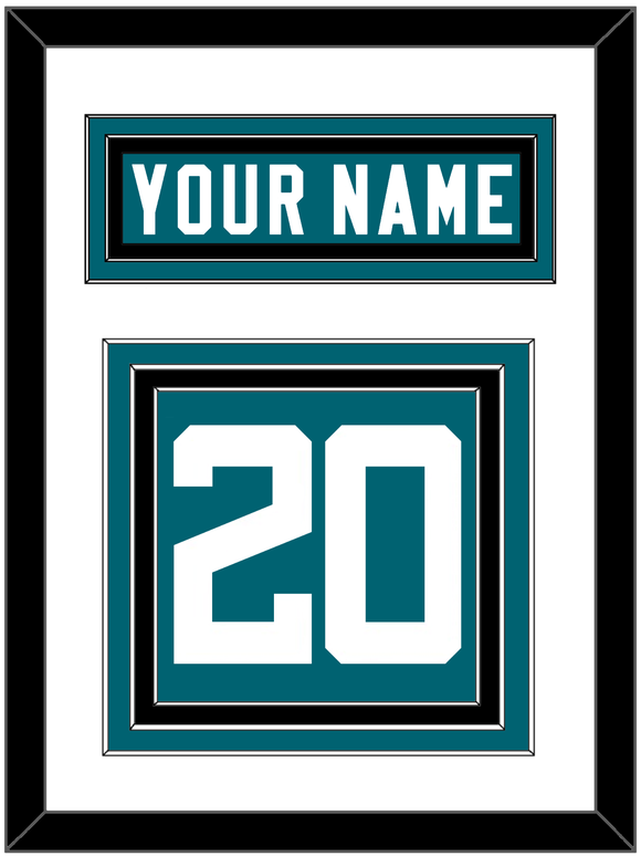 Jacksonville Nameplate & Number (Back) - Home Teal - Triple Mat 1