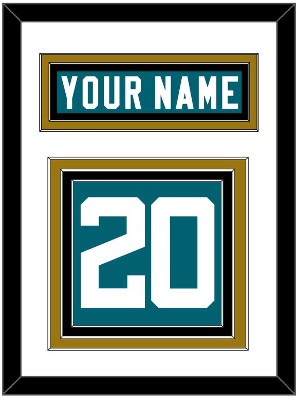 Jacksonville Nameplate & Number (Back) - Home Teal - Triple Mat 2
